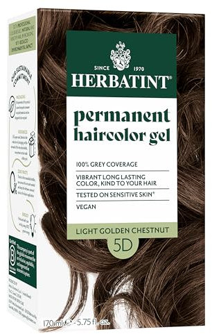 Herbatint - hierbas tinte permanente Gel 5D luz castaño dorado - de 4,5 oz.