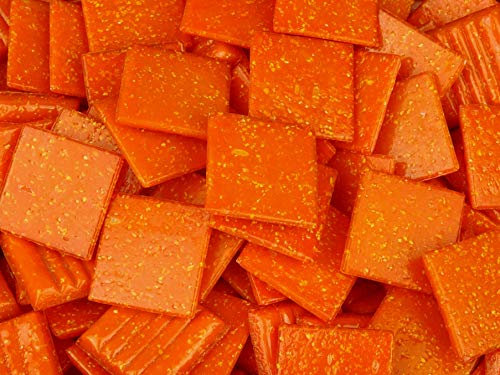 75 Pack Speckled Orange 20mm Vitreous Mosaic Tiles