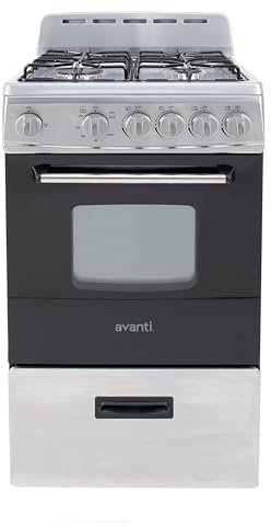 Avanti GR2013CSS Gas Range, 20, Black