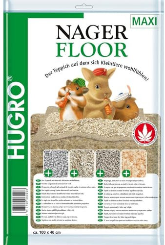 Hugro Nagerfloor Streuunterlage 40x100cm, Hanfmatte, Nagerteppich für Heimtier