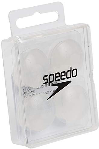 Speedo Silikon-Ohrstöpsel für Schwimmtraining, Unisex, Weiß, 2 Paar (1 Stück)