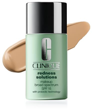 Clinique Redness Solutions Liquid Foundation Face Makeup Broad Spectrum SPF 15 With Probiotic Technology | Appropriate For Skin With Redness