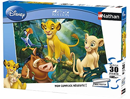 Nathan - Children's jigsaw puzzle - 30 pieces - Simba & Co. - Disney - Girl or boy from 4 years puzzle - Thick and durable cardboard - Animals - 86313