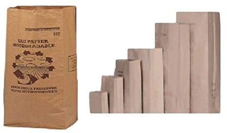 50 Sacs 120 Litres SOLIDE (2 FEUILLES) déchets verts et organiques en papier kraft biodégradable compatible compost sac pour dechets verts sac jardin ramassage herbe végétal compostable tous dechets