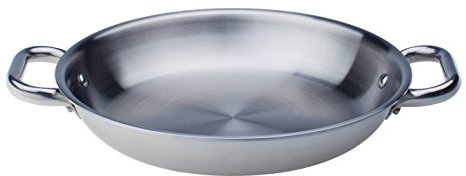 Pentole Agnelli ALIX110ALIN12 Bandeja pequeña con 2 Asas, trilaminado de Aluminio-Acero para inducción, línea de Servicio, 12 cm, Metal, Plateado