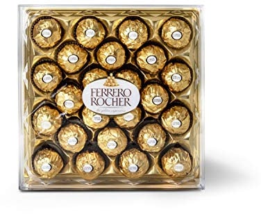 Ferrero Rocher Chocolate Hazelnut and Milk Chocolate Pralines, 24 Pieces, 300g