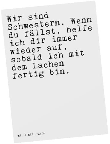 Mr. & Mrs. Panda Postkarte Wir sind Schwestern. Wenn... - Geschenk, Freundin, Weisheiten, Spruch Geschenke, lustige Sprüche, Familie, Einladung,