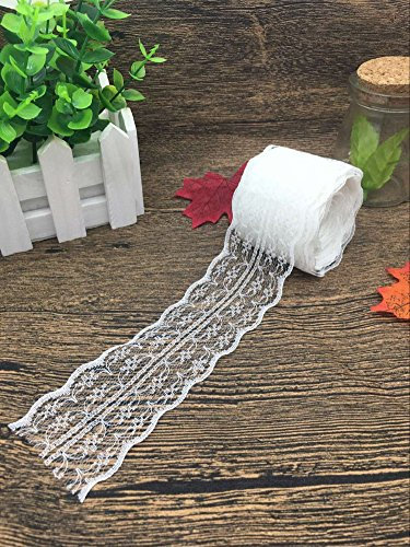 Yulakes 20 Meter Vintage Spitzenbordüre 4.5cm Breite, Spitzenbordüre Spitzenborte Spitzenband ，Dekorband, Handwerk, Schleifband (weiß)