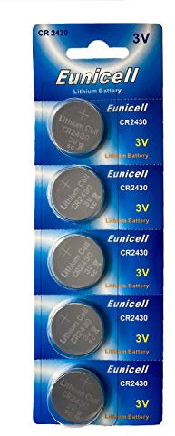 5 x CR2430 Pile Bouton 3 V Lithium Eunicell marque 270 mAh (1 ercard A 5 Blister piles CR2430)