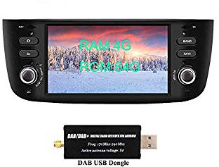 XISEDO Android 8.0 Autoradio 1 Din In-Dash 6.2 Zoll Car Radio 8-Core RAM 4G ROM 32G Autonavigation Car Radio für FIAT Linea/FIAT Grande Punto (mit DAB Dongle)