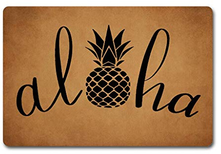 Eureya Aloha Ananas rutschfeste Fußmatte Schlamm Schmutzfangmatten Eingang Teppich Schuhe Schaber Fußmatte Indoor/Outdoor 40x60cm