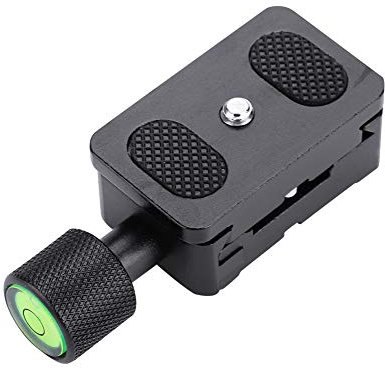 Diyeeni Aluminiumlegierungs-Schnellwechselplatte, 1/4 '' - Adapter für Mini-QR-Stativplatten, Klemme und Schnellwechselplatte mit Wasserwaage für Camcorder-Stativ-Einbeinstativ-Fotografie