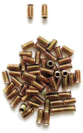 LIKERAINY 75 Stück Gewindebuchse Einschrauben mit Abdeckrand M8x25mm Gewindemutter Eisen Verzinkt Einschlagmutter Innensechskant Gewinde-Einsatz Holzmuttern Gewinde-Muffen Schrauben