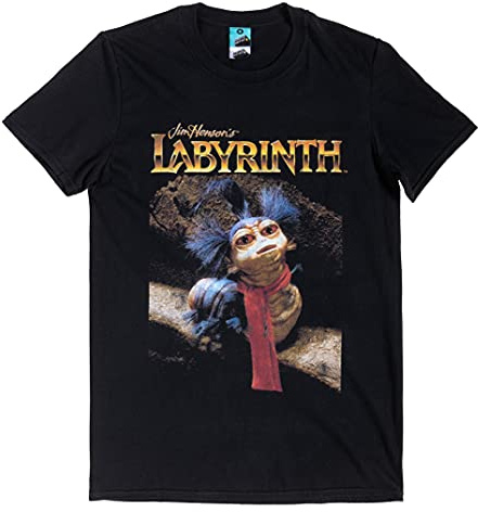 TruffleShuffle Unisex Labyrinth Worm Wall T-Shirt Black | Non-Fading | 100% Cotton for 80s Movie Fans