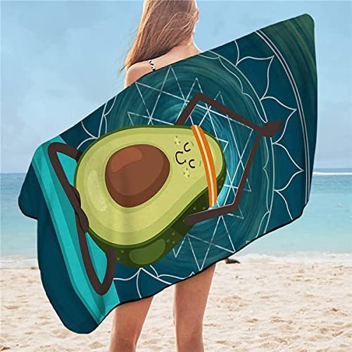 Strandtuch 70x150 cm 3D Karikatur, Microfaser Strandtuch Avocado Badetuch, Strandlaken Handtuch, Schnell Trocknen Strandhandtuch Herren Frauen Badetücher, Handtücher, Strandtücher