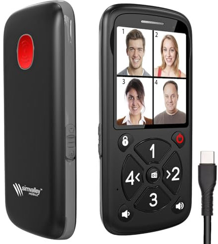 simvalley Communications 5-Tasten-Senioren- & Kinder-Handy mit Garantruf (Versandrückläufer) (ohne Vertrag)