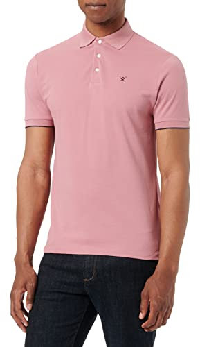 HACKETT LONDON Herren Stripe Clrband Ss Poloshirt, Rosa (Rose), S