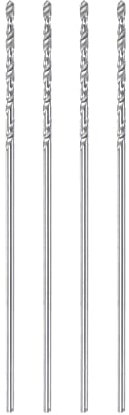 sourcing map 4 brocas de carburo sólido de 0,8 mm C3/K10 de carburo de tungsteno de precisión mini micro vástago recto broca helicoidal para acero inoxidable, metal, plástico, madera
