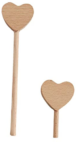 BESPORTBLE 2st Liebesstock Herzdekoration Aus Eisstock Probierlöffel Aus Eisstiele Basteln Am Stiel Aus Prinzessinnen-fee-zauberstab-kit Kleiner Holzlöffel Mini Lutscher