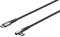 goobay 64659 USB C auf USB C Kabel mit 90 Grad Winkel / Handykabel 480 Mbits / USB C Schnellladekabel Samsung 60W & 20V / Textilkabel Grau 1m