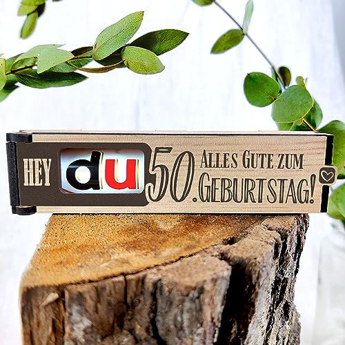 Schokoriegel Geschenkbox inkl. Duplo - 50 Geburtstag Deko, Geschenkideen zum 50 Geburtstag, für Frauen und Männer, Geschenk
