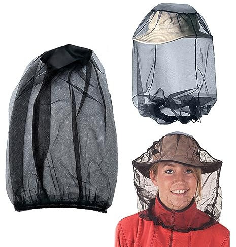 JOCXZI schwarze Mückenschutzhaube, Mückenhut Kopfnetz,Moskitonetze,Insektenschutz,Kopf Hut Kopfschutz, geeignet für Outdoor, Camping, Reisen(4 Stück)