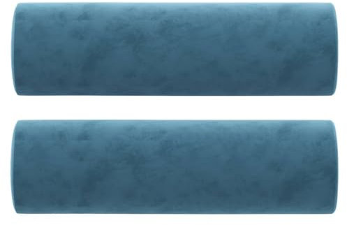 vidaXL Sofakissen 2 STK., Dekokissen Kissen mit Füllung, Dekorativ Couchkissen, Zierkissen für Sofa Wohnzimmer Schlafzimmer, Blau Ø15x50cm Samt