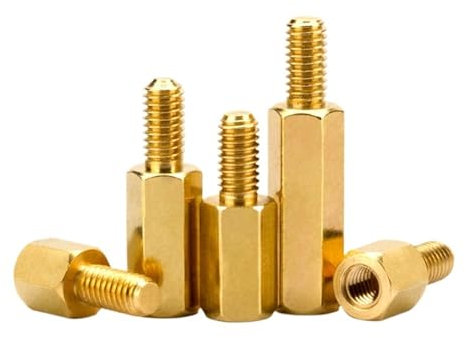30 Uds M3 * L + 6mm cabeza hexagonal tuerca espaciadora de latón inserto de cobre Pilar roscado placa base de ordenador separador macho hembra (Color : Gold, Size : 14MM_M3)
