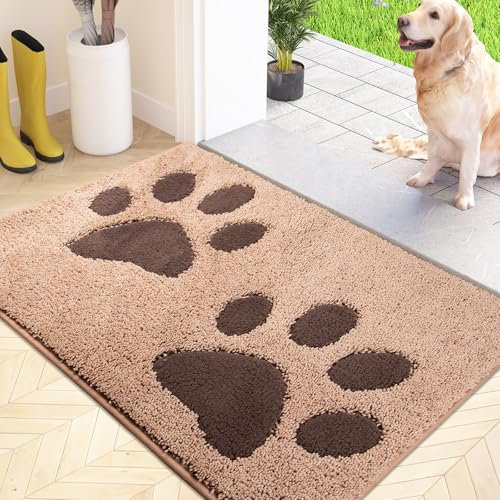 FCSDETAIL Dirt Trapper Indoor Door Mat 50 x 80 cm, Washable Entrance Rug, Absorbent Dog Doormat for Muddy Paws, Inside Mat for front door, Entryway, Pets