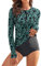 WOWENY Damen Schwimmshirt Langarm 1/4 Zip badeshirt Rashguard Sonnenschutz Swimsuits Bademode surf Shirt Strand Swimming Vest,PJ,S
