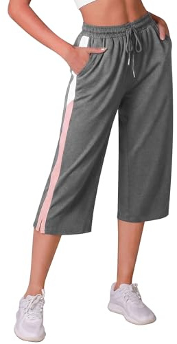 iClosam Capri Pants Femme Sport Longueur 3/4 Tissu Léger Poches Style Sport