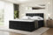 ALTDECOR Boxspringbett mit Matratze und Lattenrost, Topper, Polsterbett mit Bettkasten, Bett mit Stauraum H3- und H4- Matratze, Doppelbett, Springboxbett - OTTA King - 180x200 - Schwarz Samt