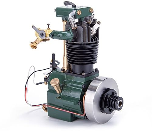 Verbrennungsmotor Bausatz, FV1A KW-OHV 7cc Vertikal 1-Zylinder Viertaktmotor Luftgekühlter Benzinmotor Motor Modell für Wasserflugzeug- und Fesselbootmodelle