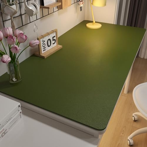 BESTORI Multifunktionales Schreibtischunterlage rutschfeste Wasserdichter Mauspad PU Leder Ultradünnes Mauspad für Büro und Zuhause Grün, 70 x 120 cm