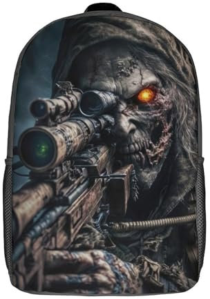 GQmoney Cartoon Dead Army Zombie Soldier2 3D-gedruckte 17-Zoll-Schulkinderrucksäcke 3D-gedruckte coole Schultasche für Jungen im Grund- und Mittelbereich