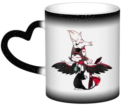 Xinchangda Hazbin Hotel Farbwechsel Tasse Anime Alastor/Angel Dust/Charlie Morningstar Magic Mark Tasse Keramik Kaffeetasse Teetasse Kreative Geschenke