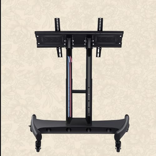 Mobile TV Mount Stand - Low Height Monitor Cart, Heavy Duty TV Cart Stand, Mobile TV Cart on Wheels, 0-90° Angle Adjustment, for 32-75 Inch Flat Curved Screen TV
