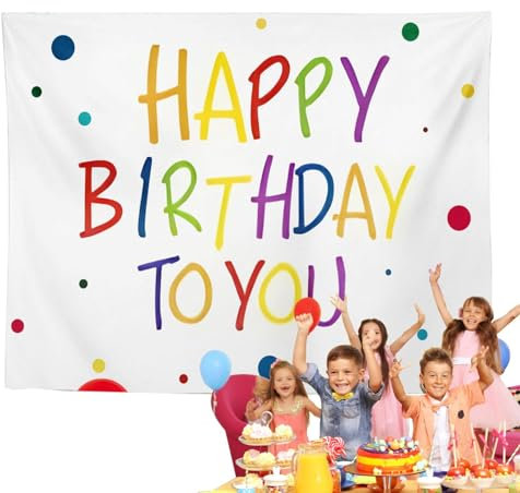 Happy Birthday Brief Hintergrund Tuch | Geburtstag Hofschild Banner Hintergrund | Exquisiter Fotohintergrund, glatter Wandteppich, vielseitige Bodenmatten
