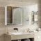 mojiasion Armoire Murale Salle de Bain avec Miroir 60x80x16cm (H × L × P) - 3 Portes, 3 Étagères Réglables, Grand Rangement Antihumidité, Blanc (Design Moderne)