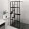 Homgoday Mampara de ducha fija, grupo de ducha de pared, pared de ducha deslizante, pared de ducha Walk-in para baño, pared de ducha con estante negro, 100 x 195 cm, vidrio ESG y aluminio Model3185467