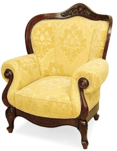 Casa Padrino Luxus Barock Sessel Gelb/Braun - Barockstil Wohnzimmer Möbel
