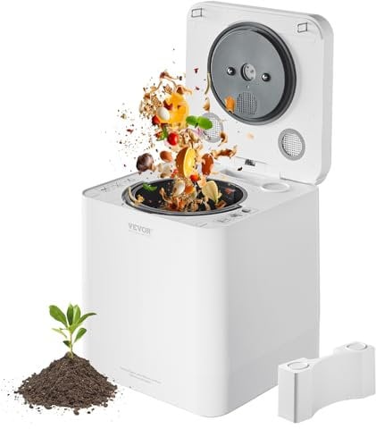 VEVOR Electric Composter for Kitchen, 5L Large Smart Countertop Compost Bin Indoor, Odorless Quiet Electric Kitchen Food Recycler with Upgraded Motor/Auto-Cleaning/2 Composting Modes/Safe Child Lock