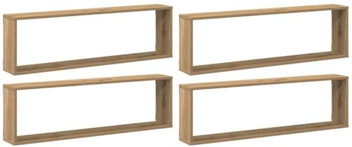 vidaXL Würfel-Wandregale 4 STK. Artisan-Eiche 100x15x30 Holzwerkstoff