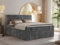 MKS MEBLE Boxspringbett 180x200 Grau Cord Mit Matratze H4, Bettkasten und Kopfteil - Doppelbett Mit Stauraum, Polsterbett Tiliano