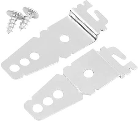2pcs Dishwasher Mounting Plate Silver Iron Bracket Kit | Granite Counter Fit, Quick Install, Secure Brace Set for Appliance Alignment, Compact Hardware Pair