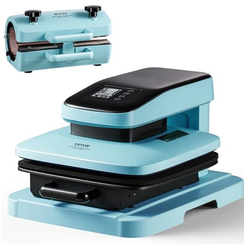 VEVOR Automatisches Hitzepressmaschinen-Set, Tumbler-Presse 2-in-1, 381 x 381 mm intelligente T-Shirt-Presse mit automatischer Entriegelung, Tumbler-Presse für 11-30 oz Tumbler