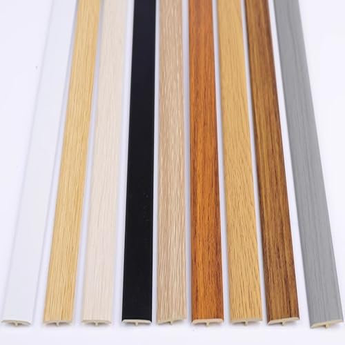 BGBZHMMEE PVC Selbstklebend Übergangsprofil, Boden/Teppich Laminat Übergangsleiste Flach, T-förmige Übergangsleiste, Für Laminat-Türkantenverkleidung Von Holz Zu Fliesen(Wood Stripe)