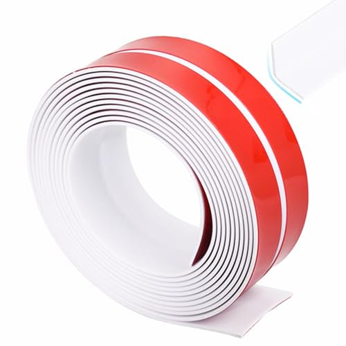 Kantenschutz Selbstklebend, PVC Flexible Weichsockelleiste, Kantenschutz für Türen, Fenster, Wände, Küche, Fliesen, Einfach Schneidbar,Knickwinkel Abschlussleisten(2cm X 4m)