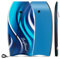 GYMAX Leichtes Bodyboard, Surfbrett mit EPS-Kern, XPE-Deck, HDPE-Unterseite, Halbmond-Heck & Handgelenksleine, Surfboard für Surfen, Schwimmbrett für Kinder & Erwachsene (104 cm,Wellenförmiges Muster)