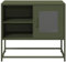 Tidyard Meuble TV Vert Olive 68x39x60,5 cm Acier, Banc TV avec Compartiment et Porte et Étagères, Support de Télévision Armoire TV pour Salon et Chambre